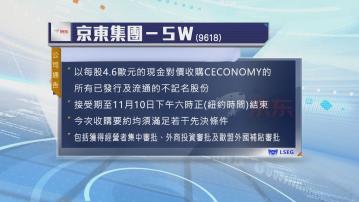 【歐零售商】京東:收購Ceconomy要約接受期至11‧10