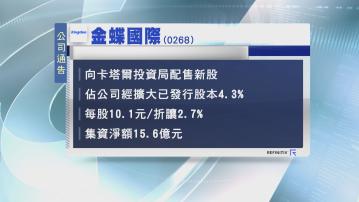 【輕微折讓】卡塔爾投資局折讓入股金蝶4.3%