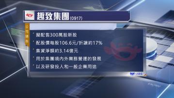 【抽水潮】趣致集團擬折讓17%配股 淨籌逾3億