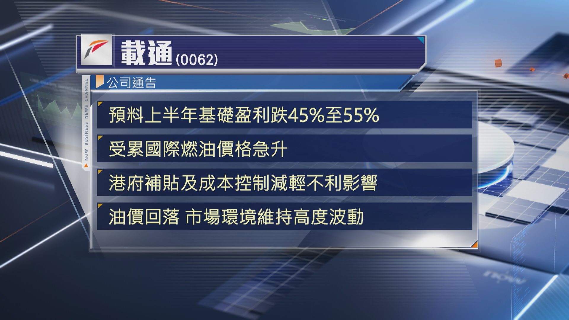 【九巴母企盈警】載通料半年基礎盈利最多跌55%