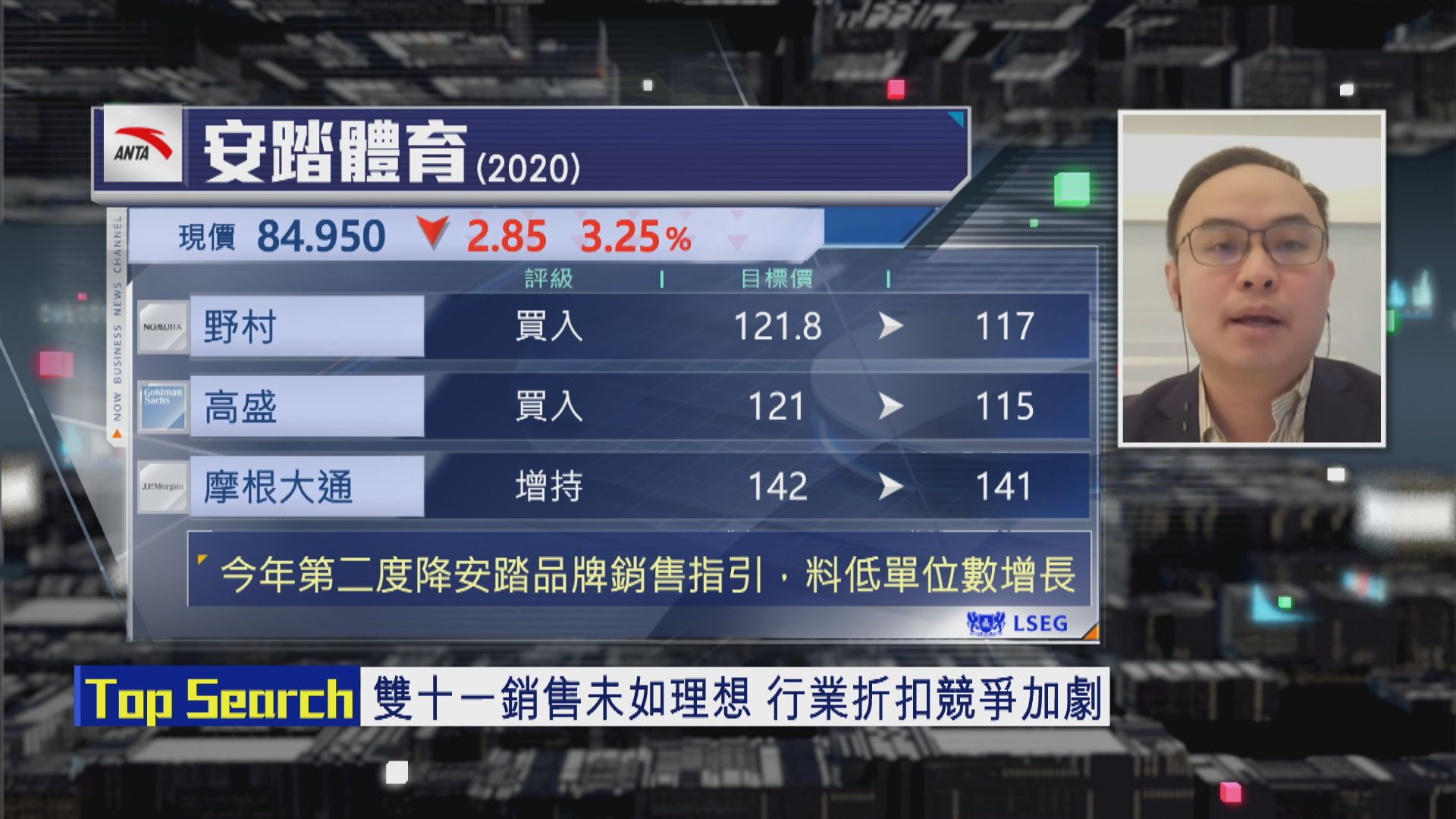 【財經TOP SEARCH】短炒安踏冇著數