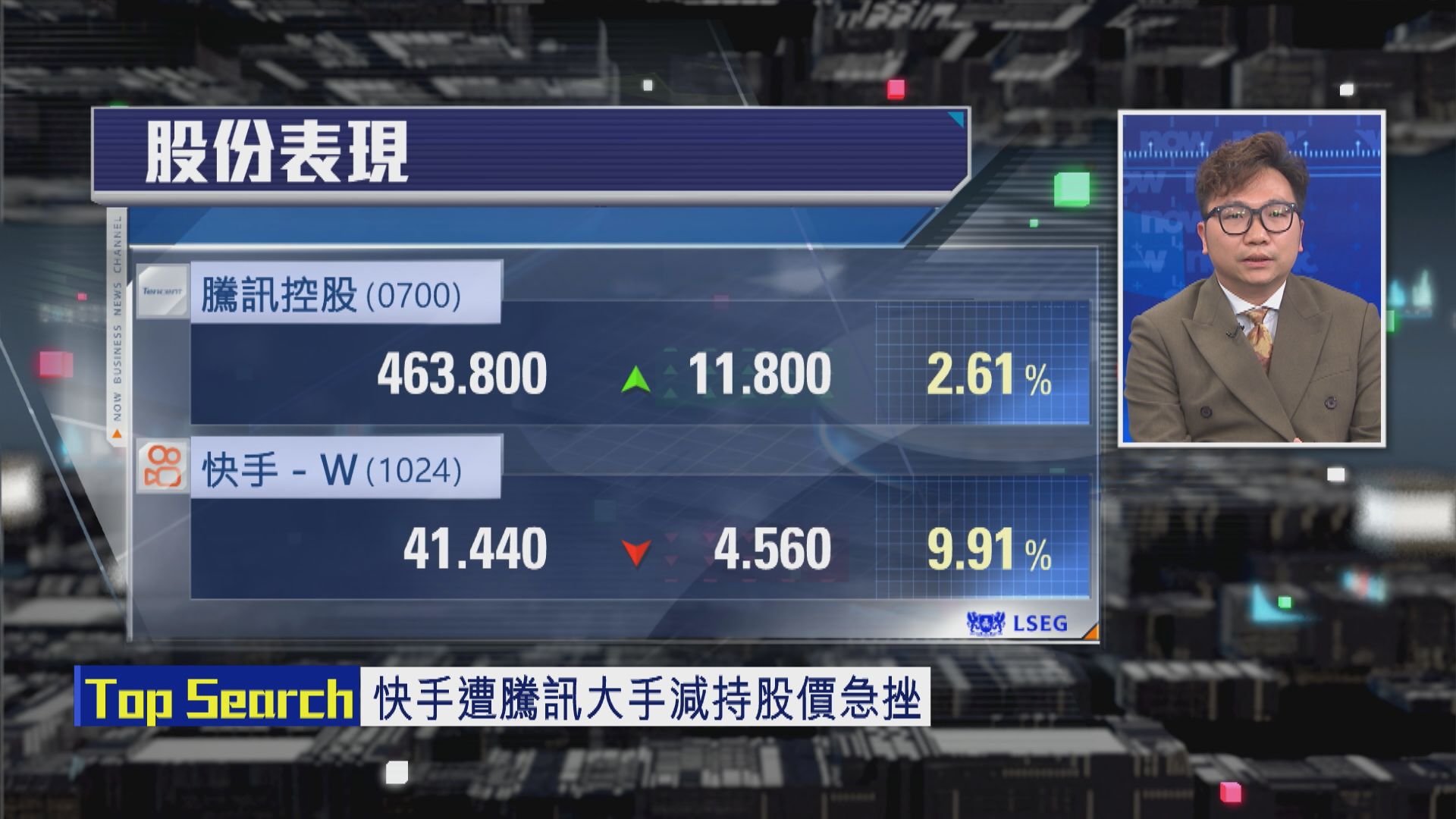 【財經TOP SEARCH】騰訊減持快手唔代表睇淡