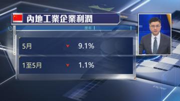 【3連升斷纜】內地5月工業企業利潤跌9.1%