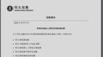 【北水快可買阿里】恒指公司:港股通指數新增快速納入規則