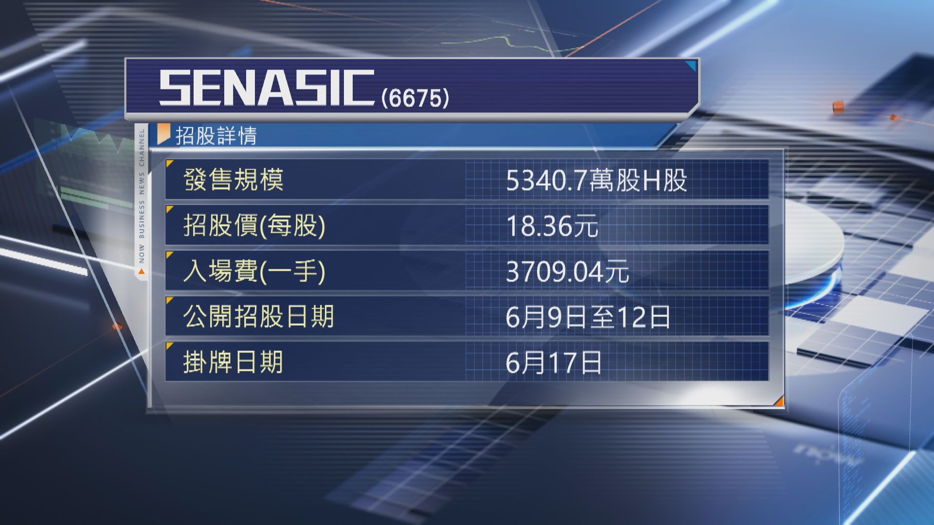 【新股IPO】Senasic今起收飛 入場費3709元