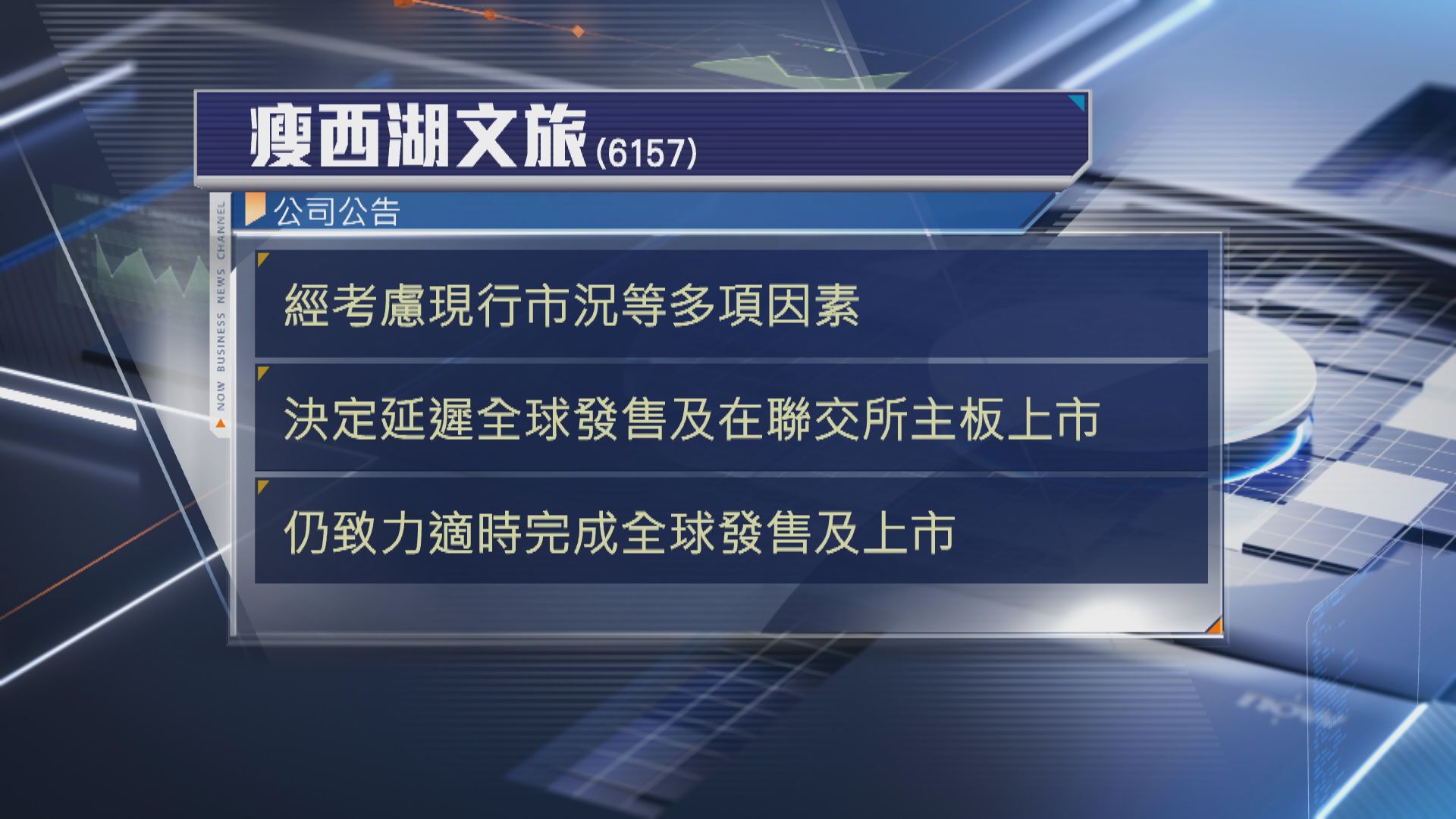 【IPO原定今截飛】瘦西湖文旅突煞停上市