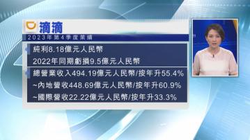 【扭虧為盈】滴滴去年第4季轉賺8.18億人幣