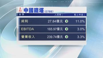 【業績速報】鐵塔首季多賺11% EBITDA升3%