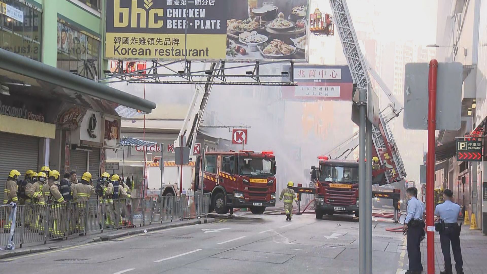 旺角登打士街大廈平台火警　一人不適送院