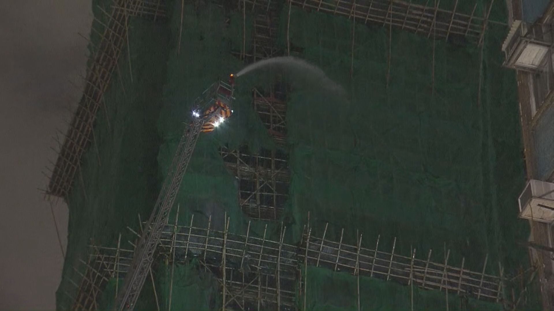 旺角地盤棚架起火無人傷