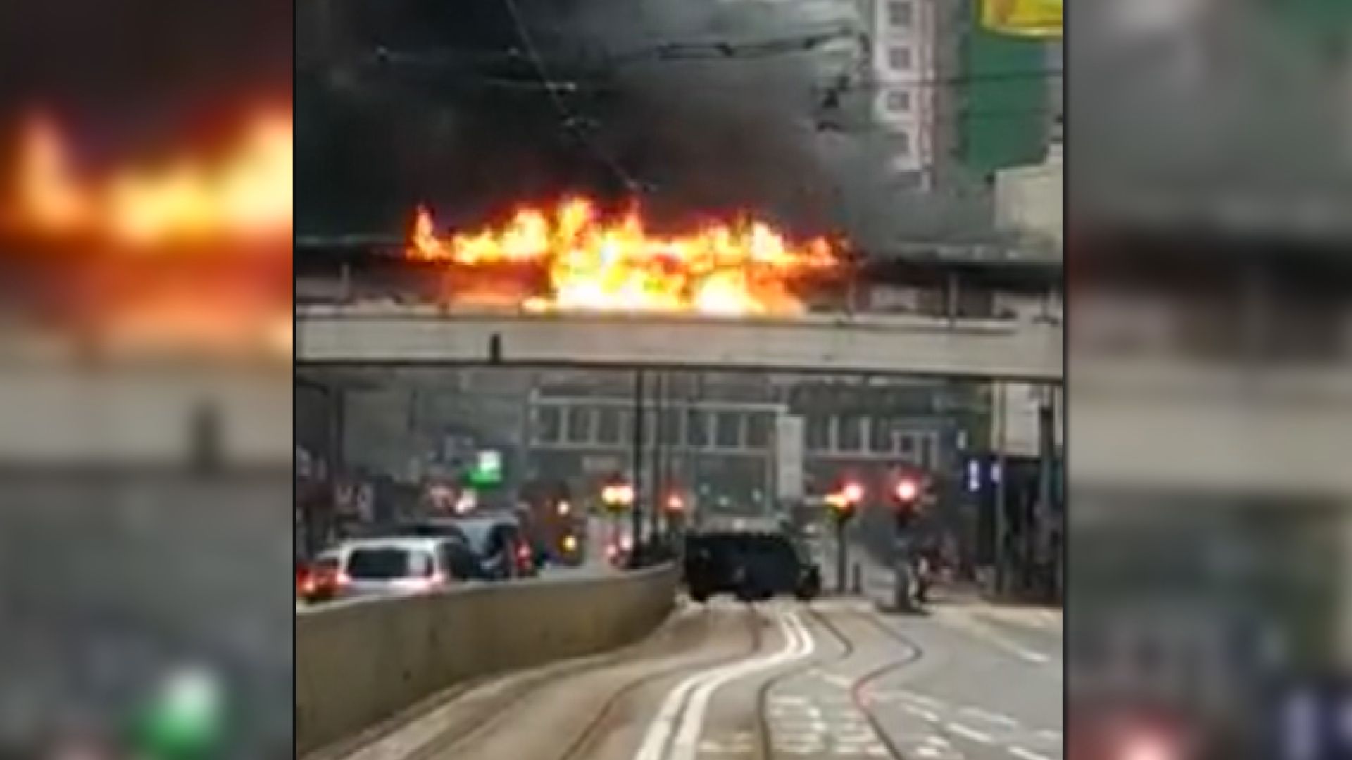 北角有行人天橋發生火警　無人受傷