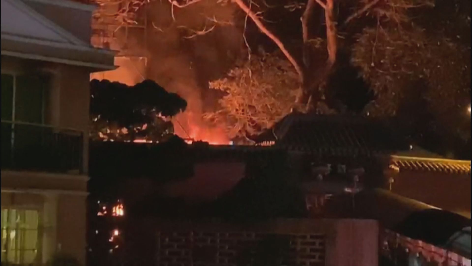 沙田龍華酒店花圃起火無人傷