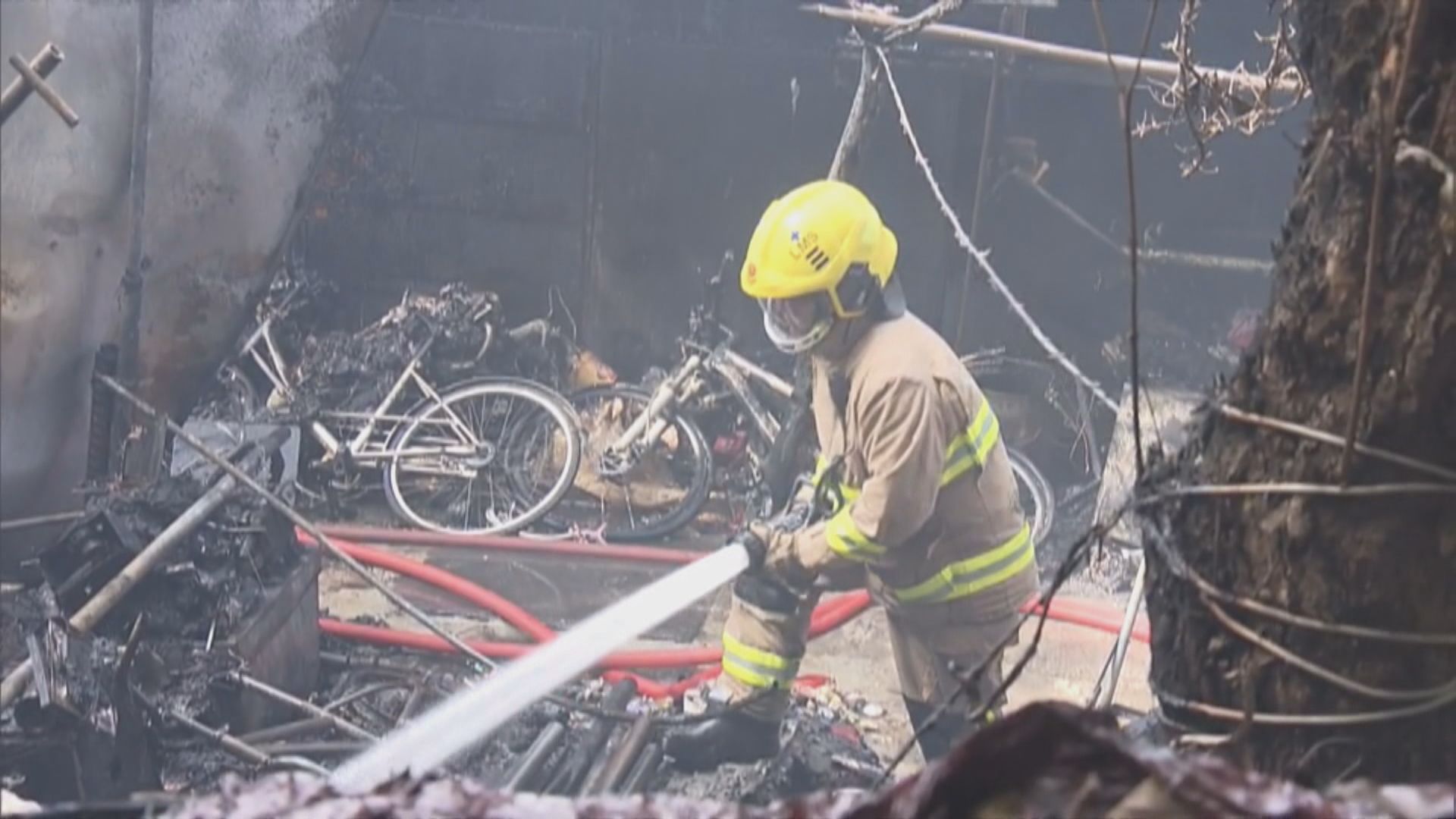 元朗山下村村屋起火　多隻貓被燒死無人傷