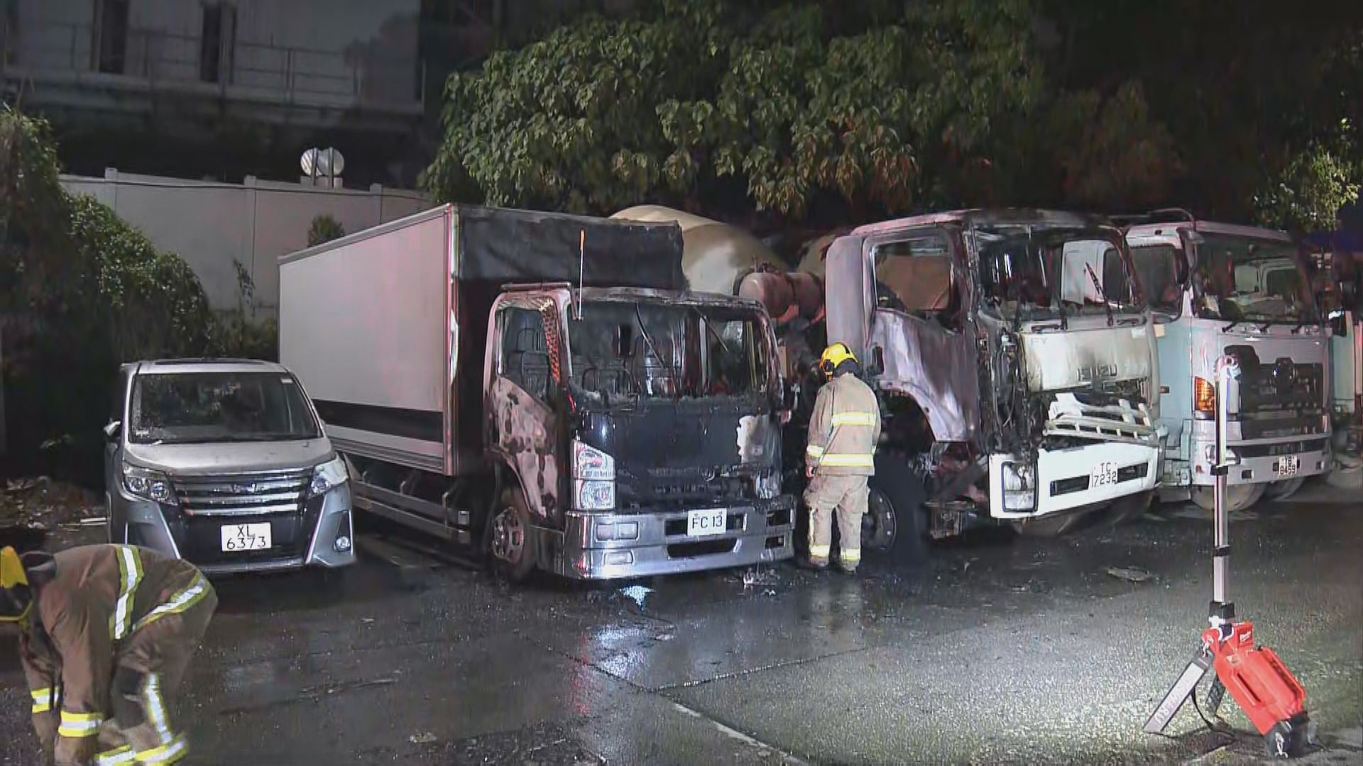 元朗發生縱火燒車案三車損毀