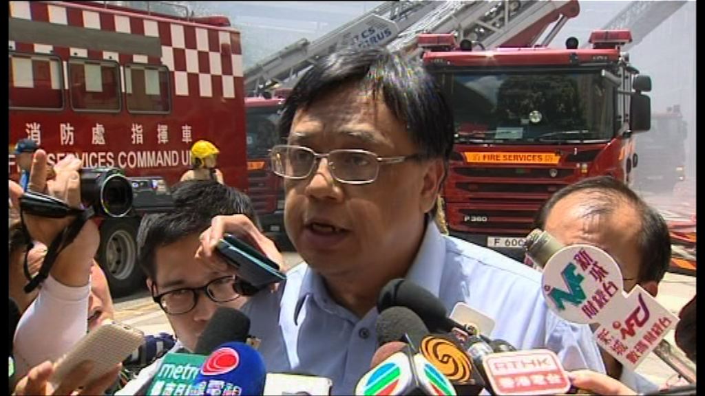 屋宇署：起火工廈外牆現裂痕已圍封