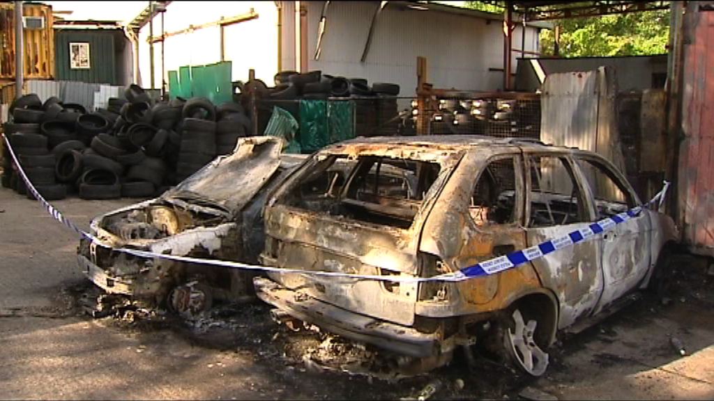 河上鄉車胎場疑遭縱火警拘一內地男子