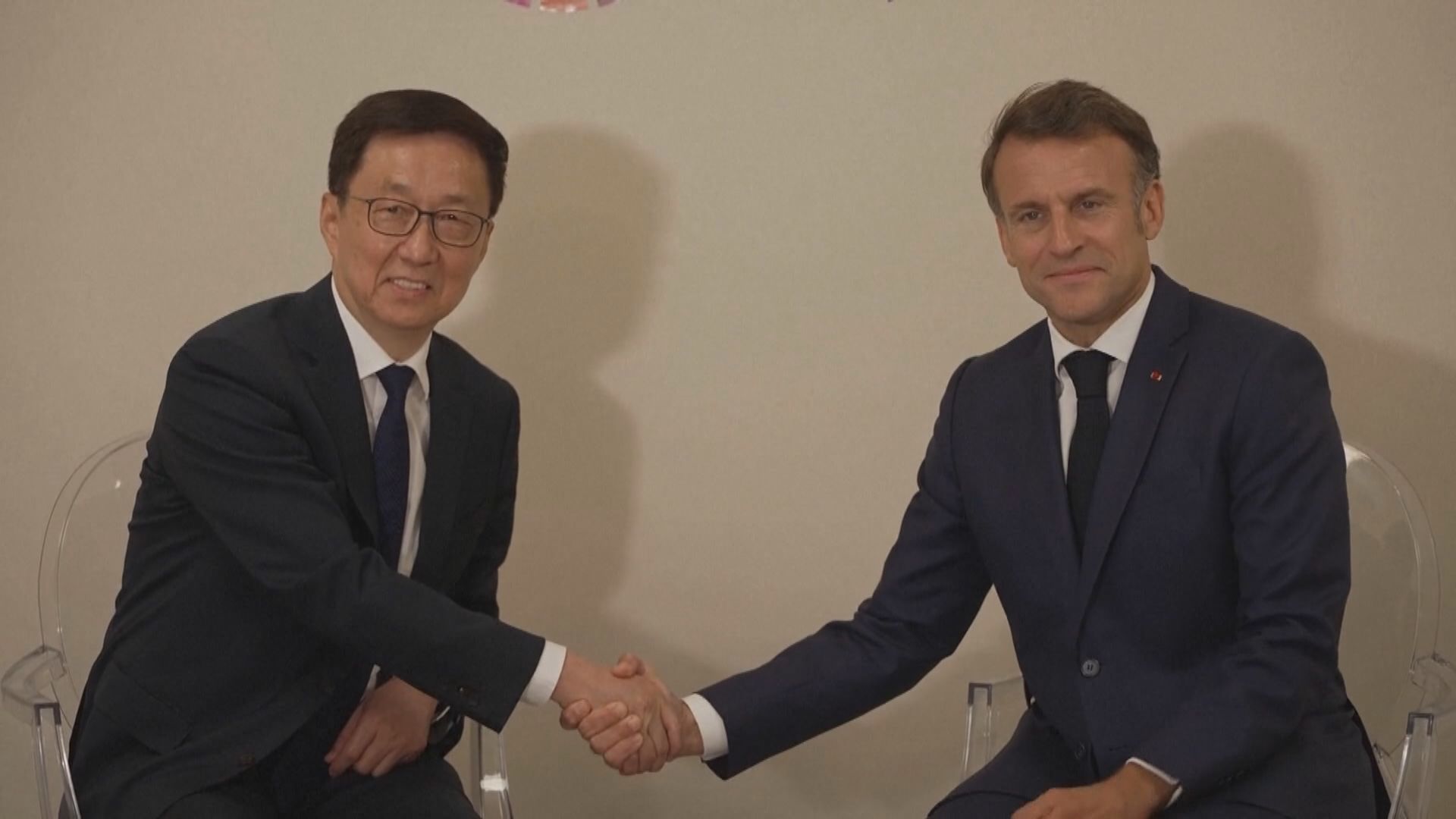 國家副主席韓正晤馬克龍　稱中國願與法國加強戰略溝通協作