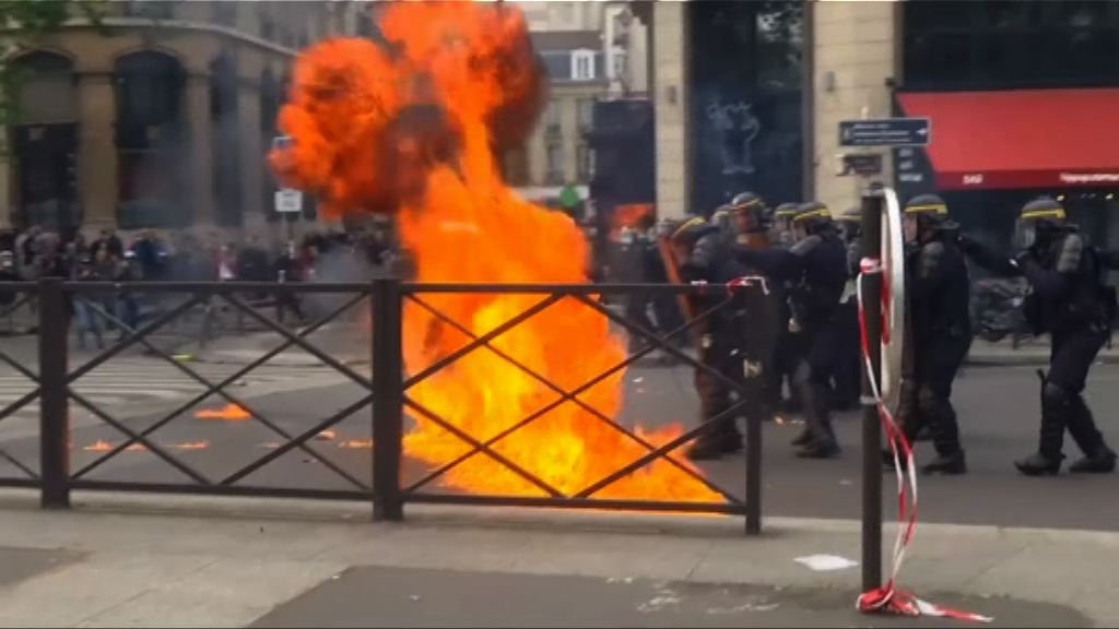 法國勞動節示威演變成衝突