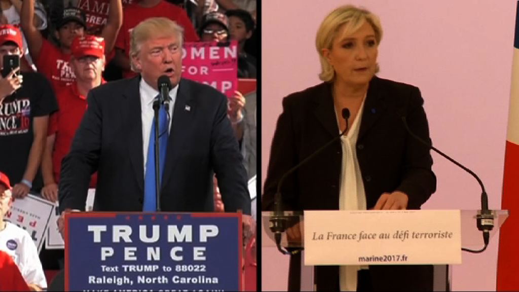 瑪麗勒龐與特朗普同倡民粹主義