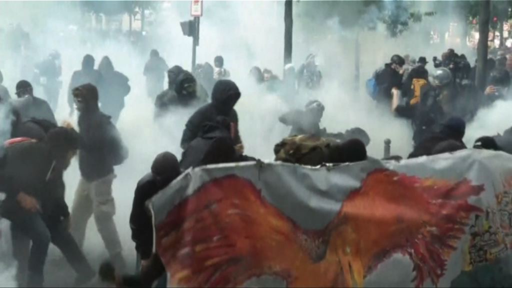 法國罷工遊行　有示威者與警察爆發衝突