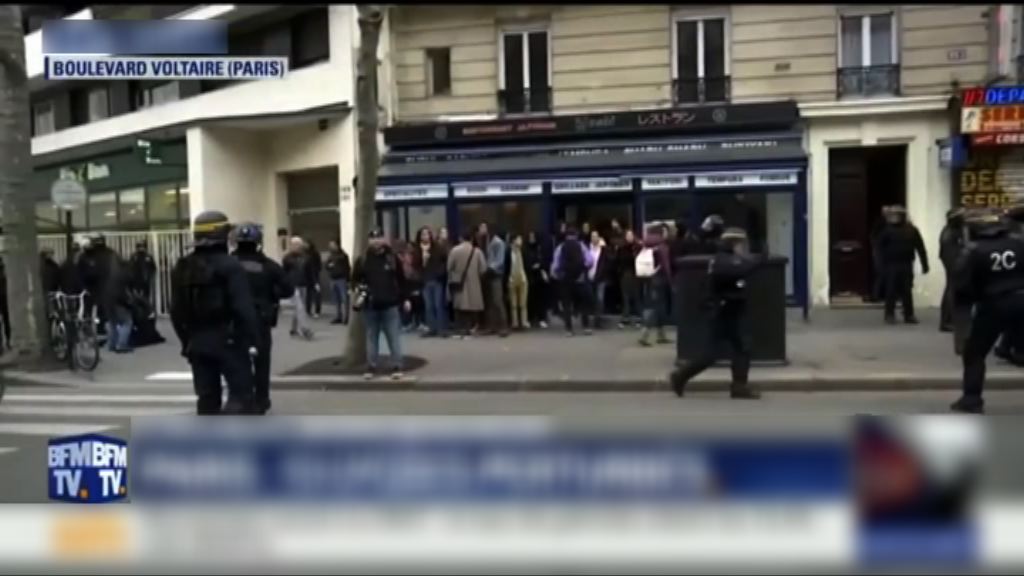 法國大罷工　巴黎有青年鬧事遭警方驅趕