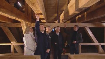 馬克龍視察巴黎聖母院修復工程　內部修葺首次公開