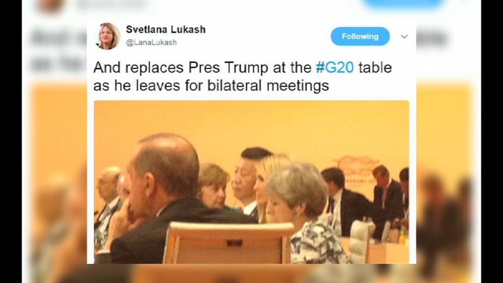 伊萬卡代特朗普坐領袖席惹批評