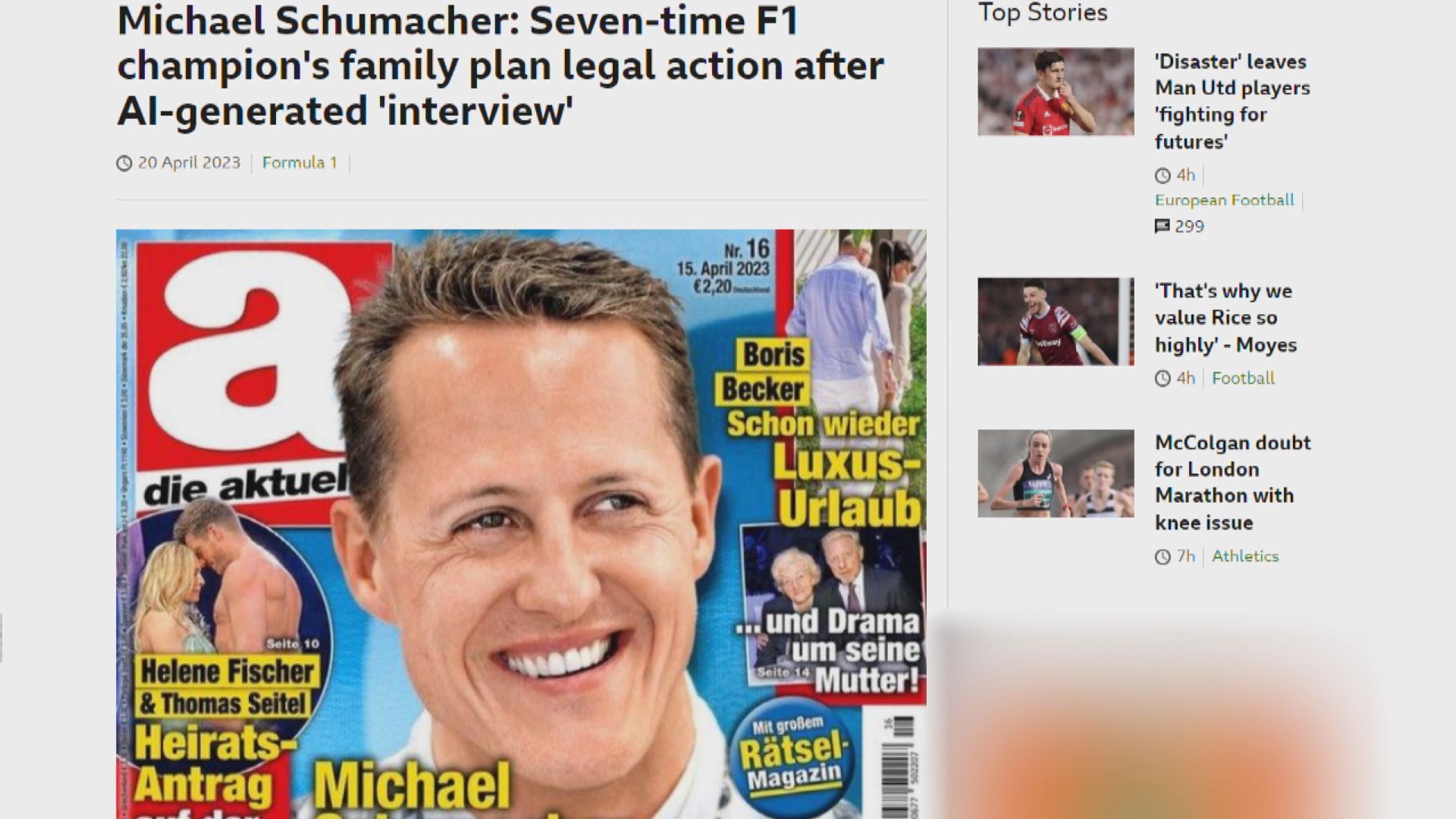 德國雜誌解僱總編輯　涉登人工智能生成舒麥加專訪