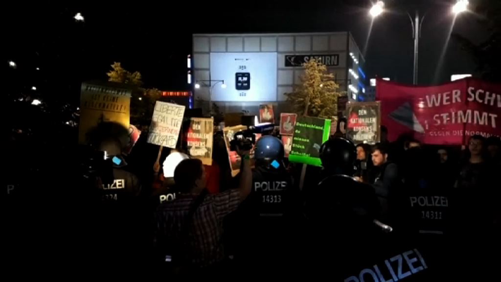 德國柏林逾千民眾抗議極右翼政黨進入議會