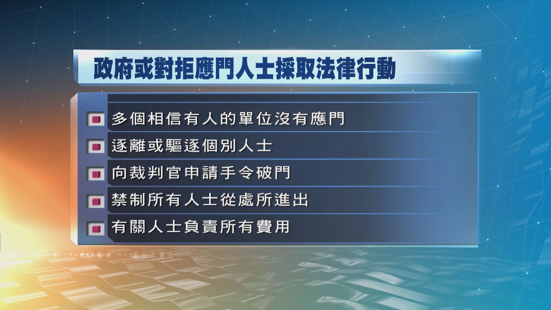 政府指執行強檢公告時　如沒應門或採取法律行動
