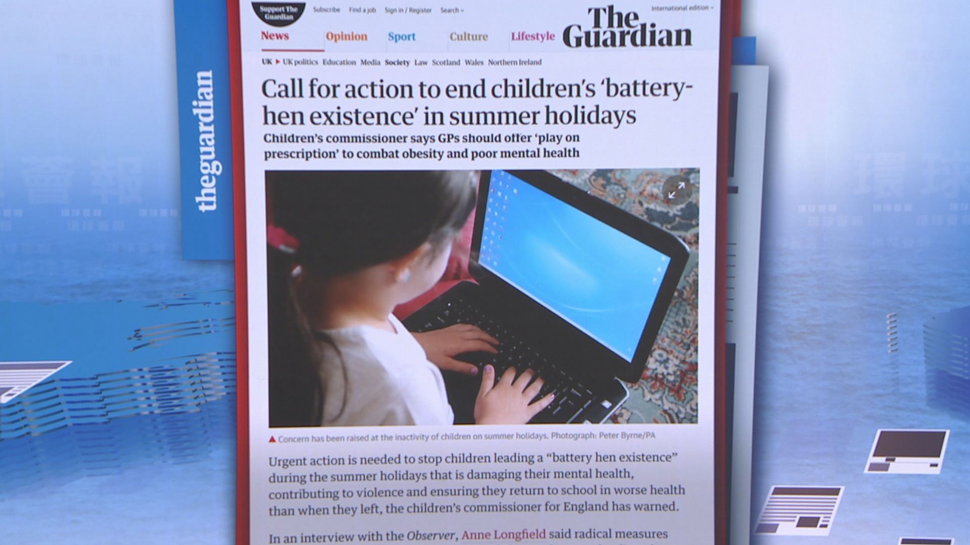 【環球薈報】英國兒童委員建議醫生為兒童開「遊戲處方」