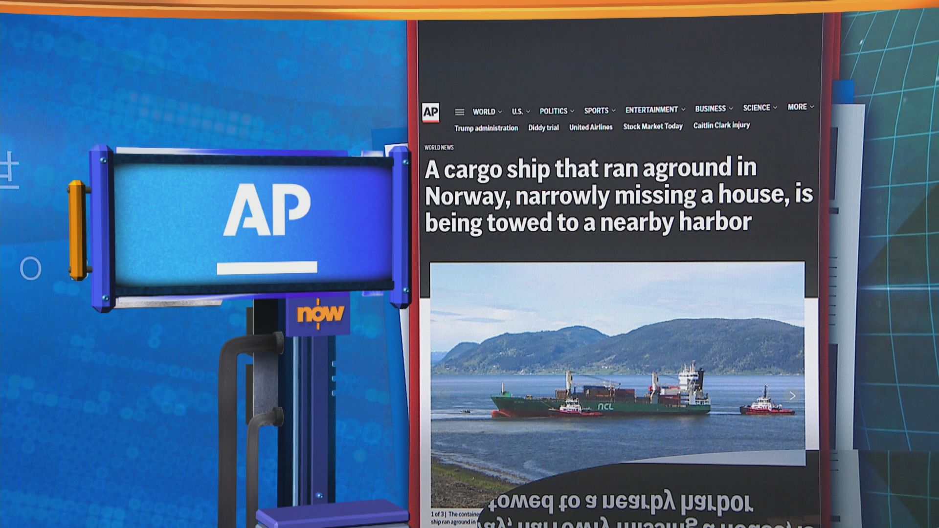 世味天下｜挪威有貨船離奇衝上岸邊擱淺　五天後終拖離現場