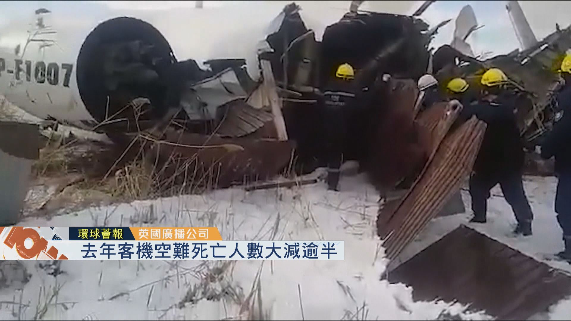 【環球薈報】去年客機空難死亡人數大減逾半