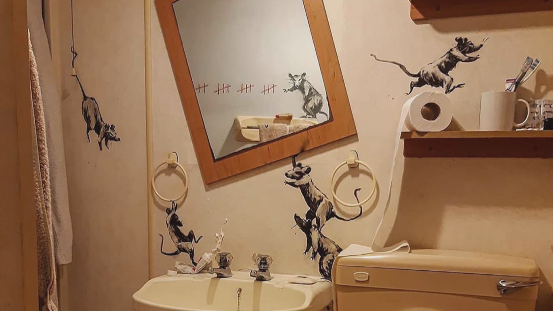 【環球薈報】塗鴉大師Banksy留家抗疫不忘發揮創意