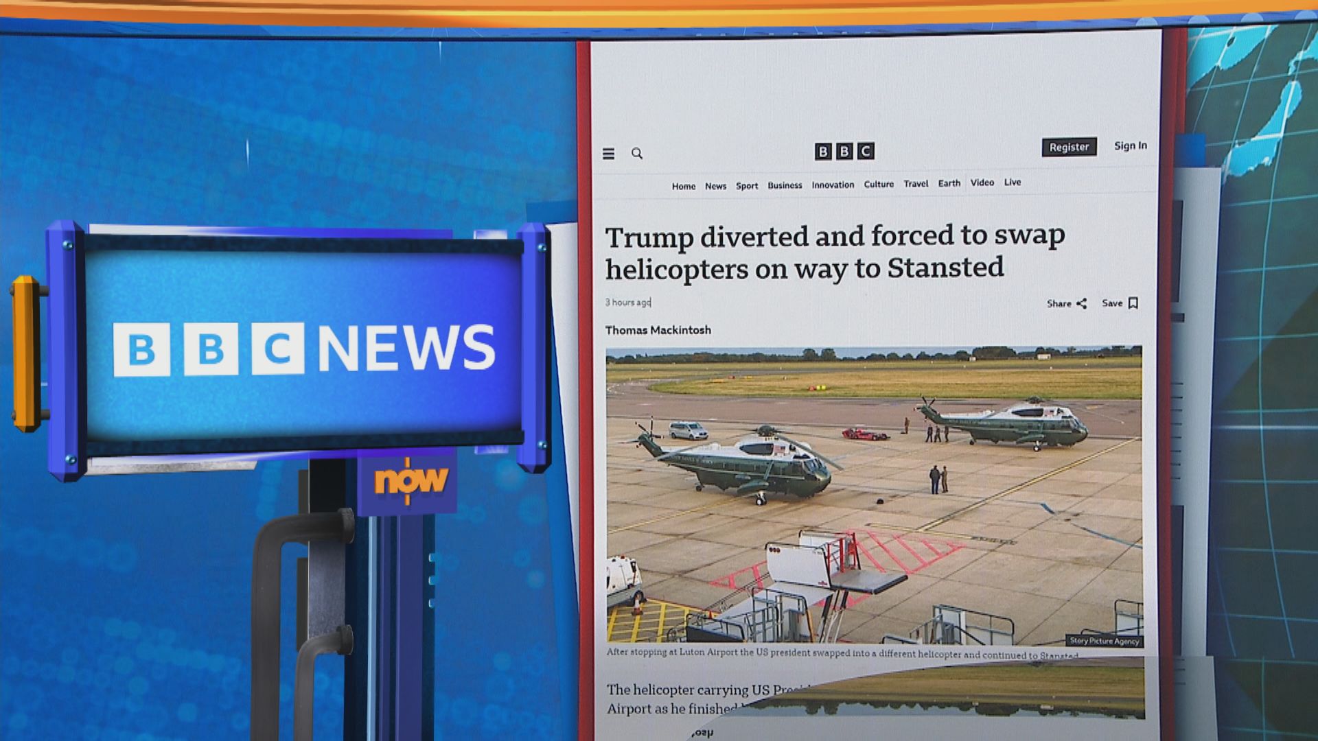 世味天下｜特朗普專用直升機前往倫敦機場途中故障　須改乘後備直升機