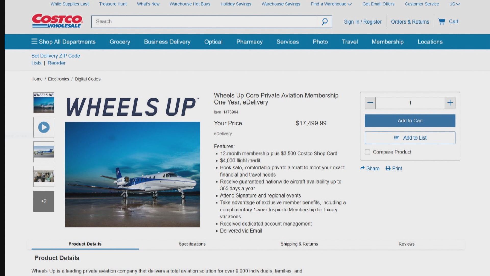 【環球薈報】新冠疫情下Costco銷售私人飛機會員會籍