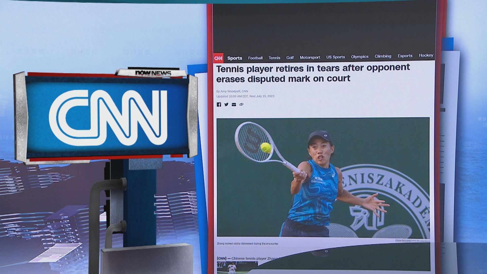 【環球薈報】張帥不滿對手擦掉爭議球球印含淚退賽