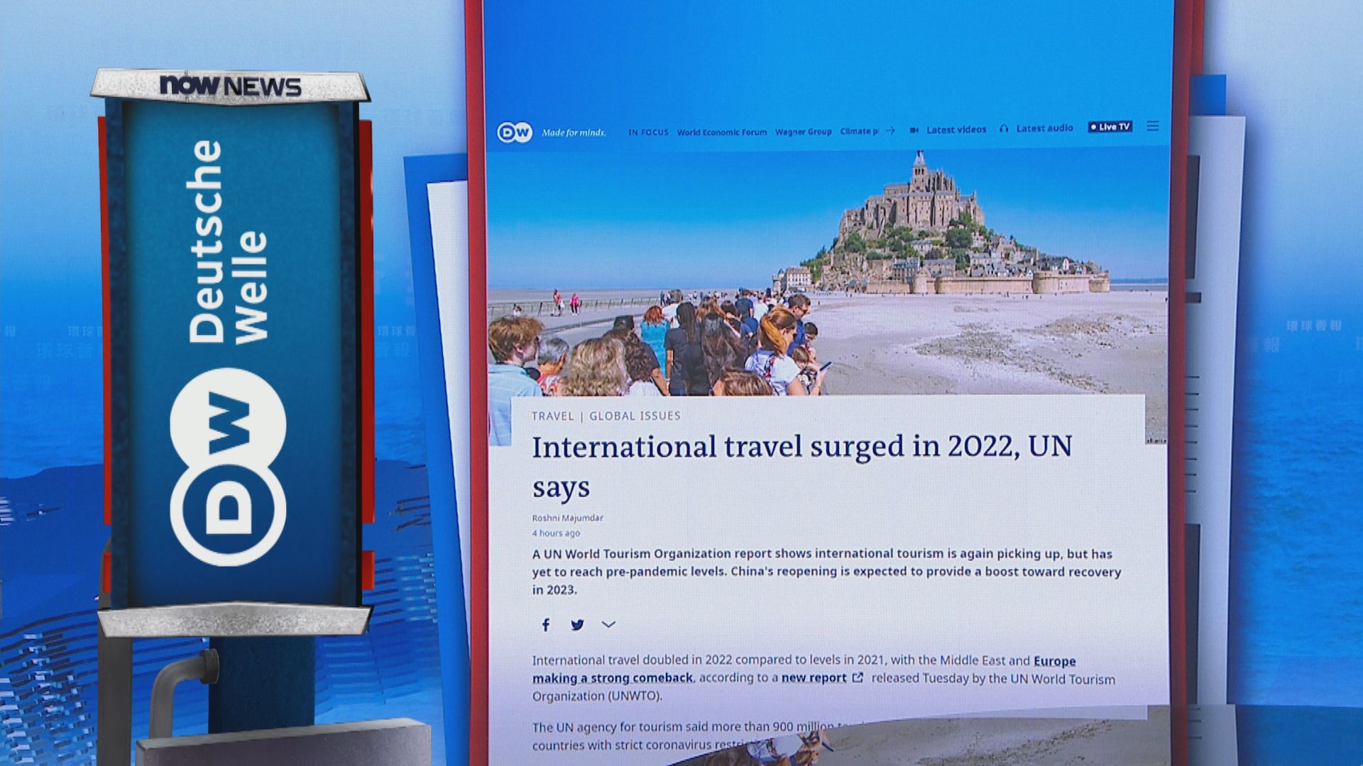 【環球薈報】國際旅遊數字今年料回復至疫情前九成水平