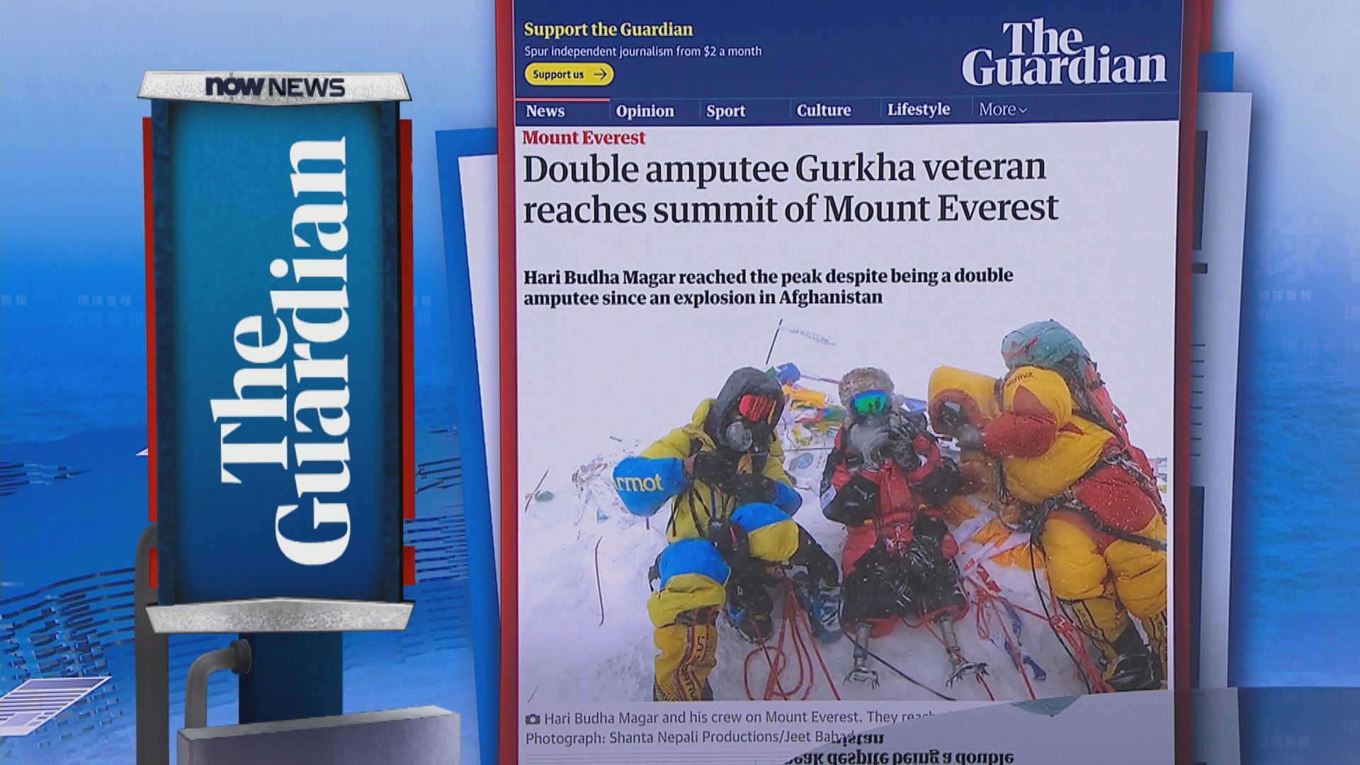 【環球薈報】雙腿截肢前英軍成功登頂征服珠穆朗瑪峰