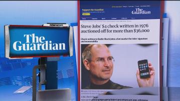 【環球薈報】喬布斯簽發4美元支票 拍賣成交價逾3.6萬美元