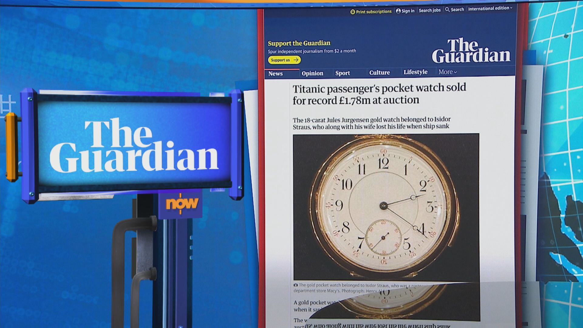 世味天下｜鐵達尼號罹難富商史特勞斯陀表拍賣　178萬英鎊成交