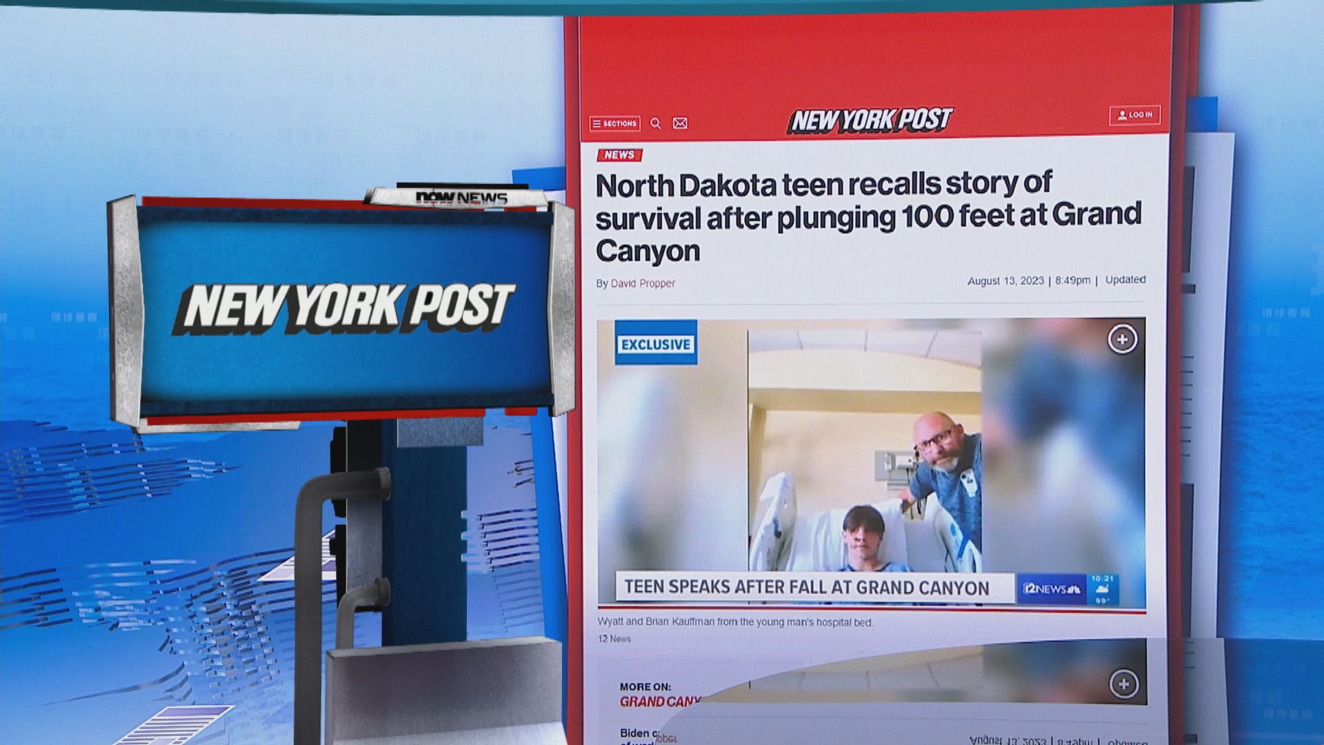 【環球薈報】美國男童墮大峽谷30米深谷受重傷奇蹟生還