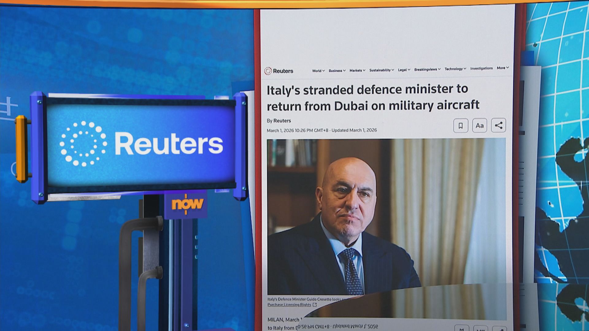 世味天下｜意大利防長度假遇伊朗攻擊一度滯留迪拜　遭在野黨炮轟要求下台