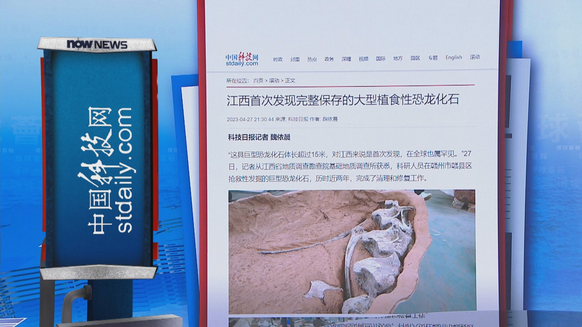 【環球薈報】江西首次發現完整保存巨型植食性恐龍化石