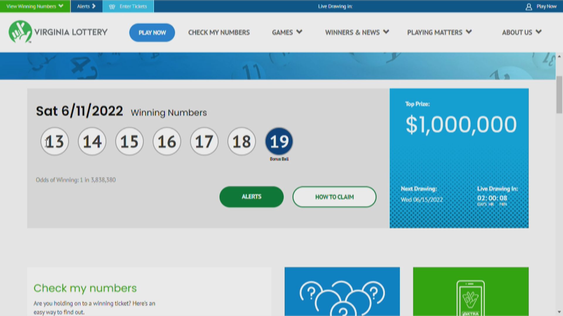 【環球薈報】弗吉尼亞彩票攪珠罕有出現七個相連號碼