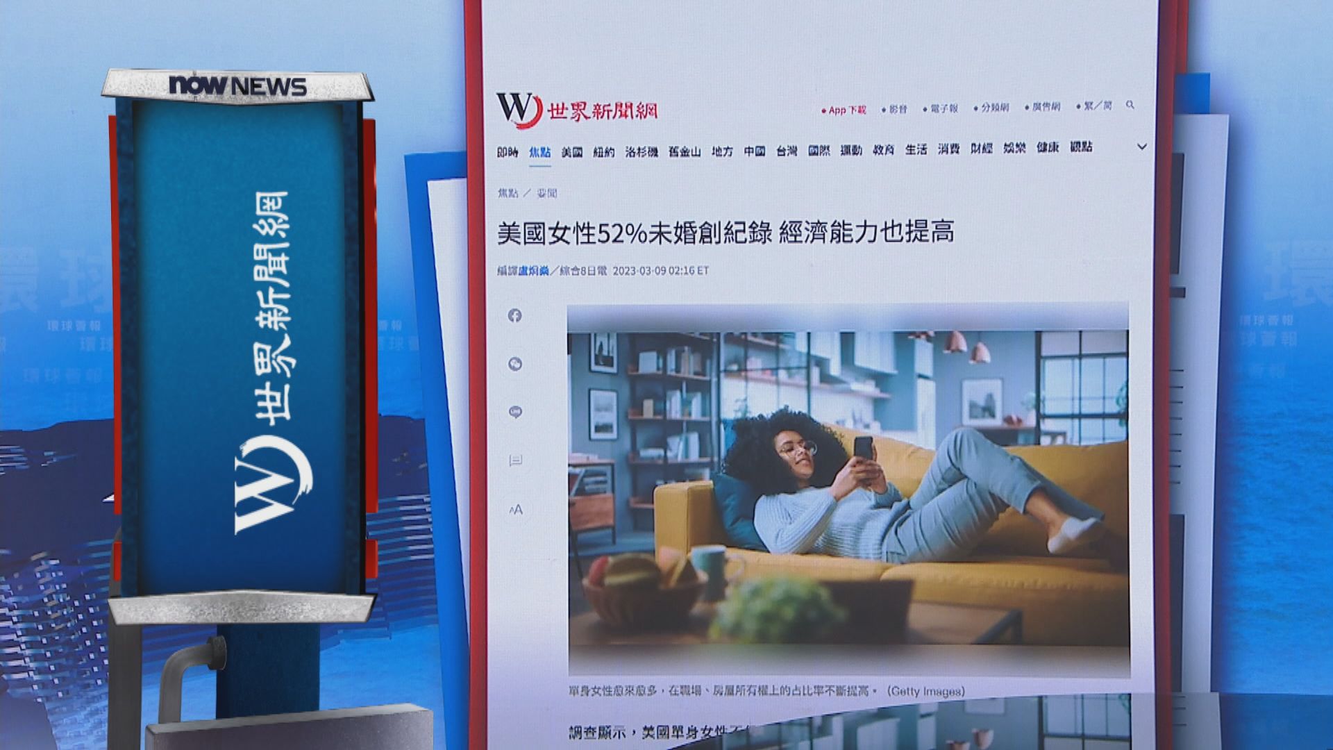 【環球薈報】美國女性52%未婚創紀錄