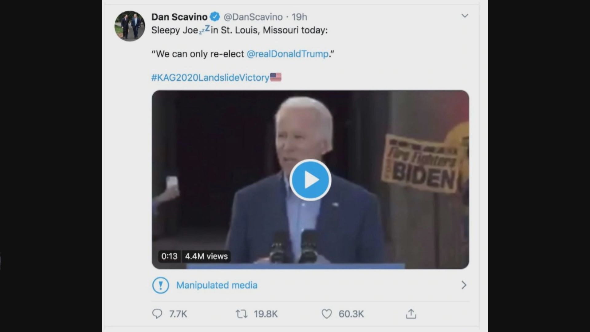 【環球薈報】特朗普轉載「經篡改」拜登言論