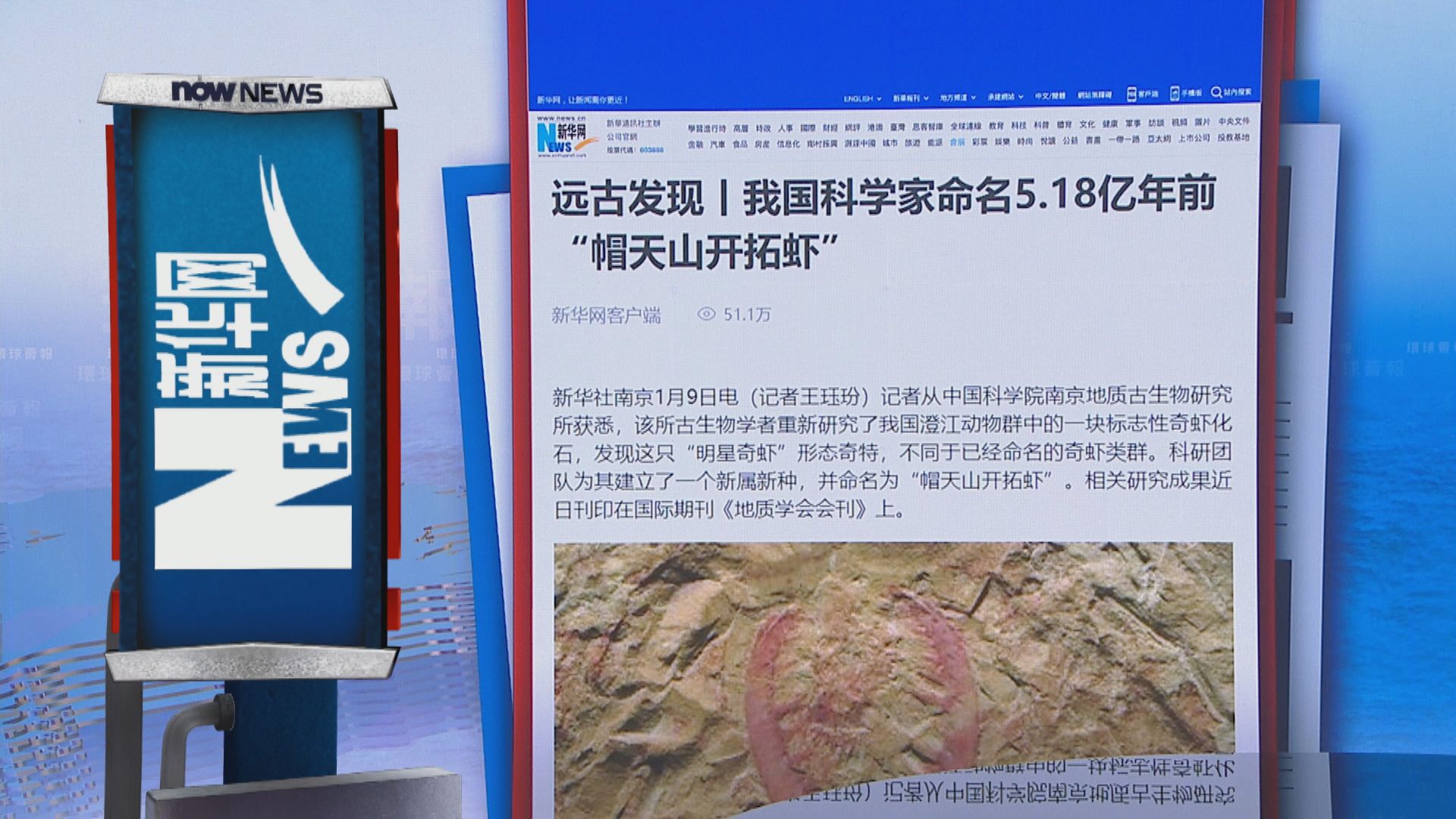 【環球薈報】逾5億年前古生物被中國科學家命名為「帽天山開拓蝦」