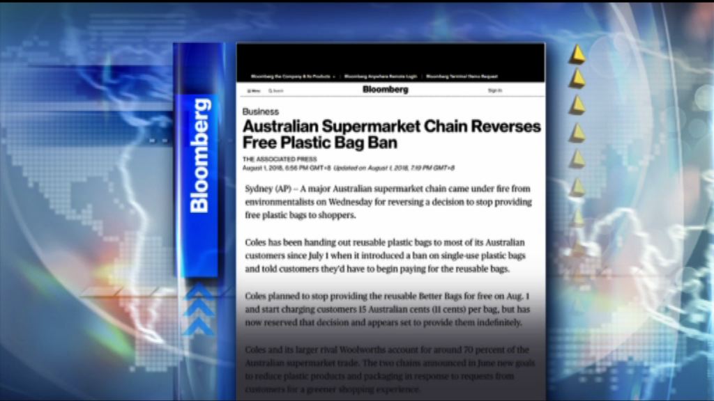 【環球薈報】澳洲大型超市因壓力撤回膠袋稅