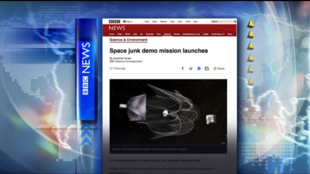 【環球薈報】英研究團隊開始撿太空垃圾實驗
